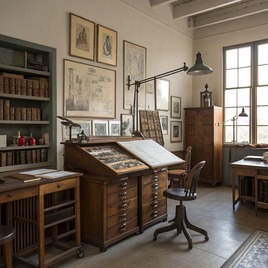 Vintage illustration studio